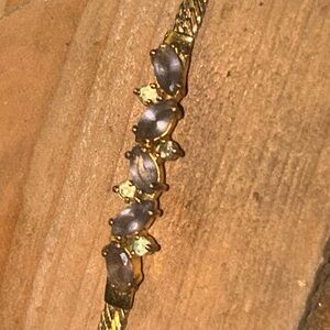 Avon tanzanite and diamonds gemstone bracelet vantage 8 inch